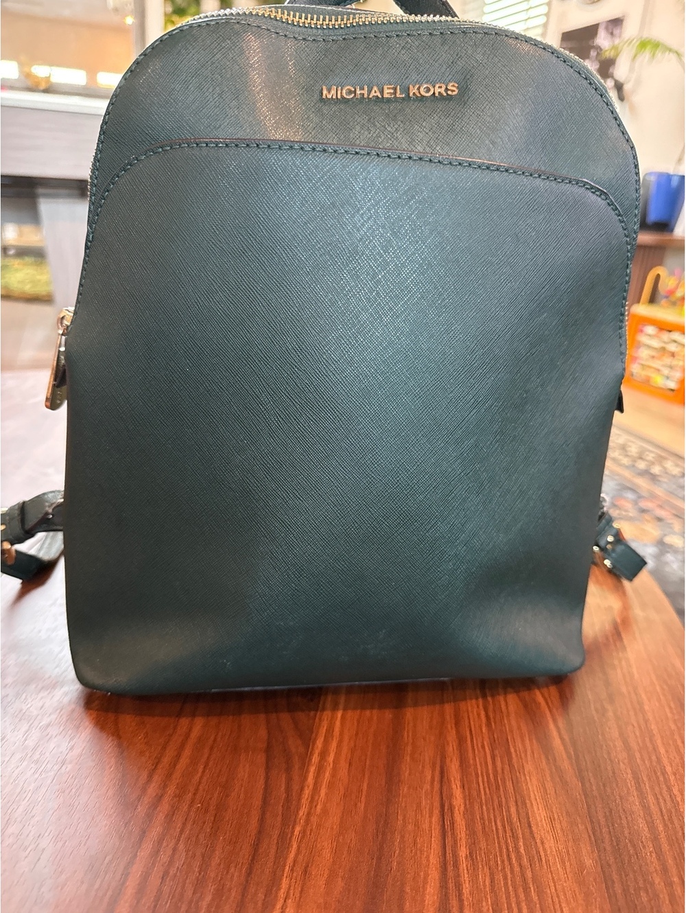 Michael Kors Green Leather Backpack